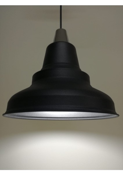 modern,rustik,vintage mutfak,oda,cafe,oteller için siyah 1xe27 metal sarkıt avize çap:28cm