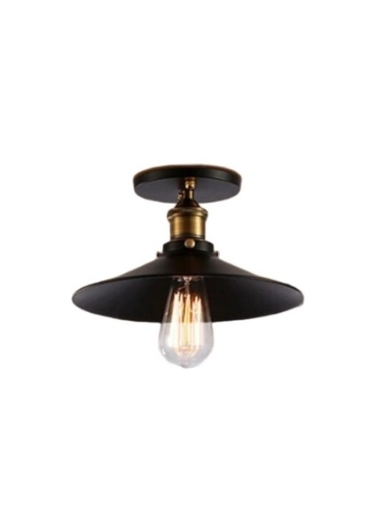 Rıolıght Retro Siyah Tekli Plofonyer Avize Çap: 23CM