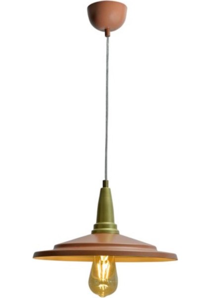 retro,vintage mutfak,oda,cafe,oteller için bakır 1xe27 metal sarkıt avize çap:28cm