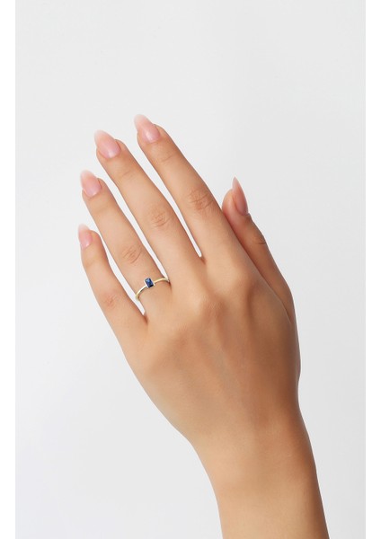 Safir Renkli Altın Tektaş Yüzük YZA.105.01 modelleri