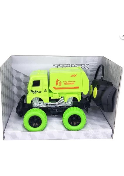 Şarjlı Full Fonksiyonlu Canavar Çöp Kamyonu 13 cm