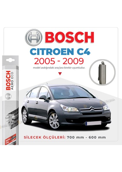 Citroen C4 Muz Silecek Takımı (2004-2009) Bosch Aeroeco fiyatları