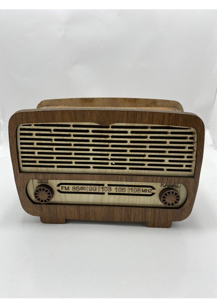 Myk Hediyelik Nostaljik Radyo Görünümlü Ahşap Kumbara