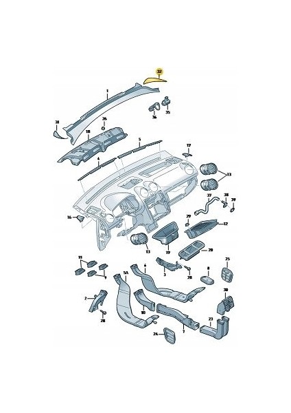 Caddy Çamurluk Koruyucu Üst Plastiği Sağ 2011-2020 2K5819448B
