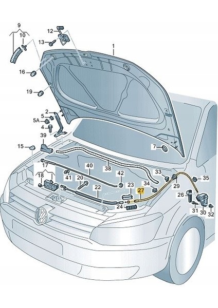 Vw Polo Motor Kaput Açma Teli 2010-2017 6R0823535