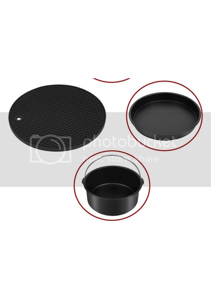 10 Parça Yui/Xiaomi/Philips/Kumtel Uyumlu Air Fryer Aksesuarları 7 Inç - Siyah (Yurt Dışından) fiyatları
