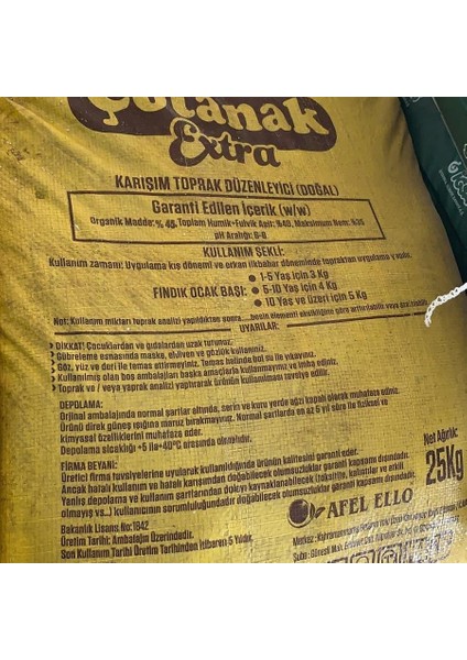 Berke Fidancılık 25 kg Çotanak Extra Leonardit Organik Mineral Toprak Düzenleyici