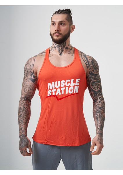 Musclestation Toughman Tank Turuncu Workout Fitness Atlet fiyatları