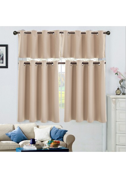 Modern Karartma Yarım Perdesi Kısa Pencere Tier Valance Home Cafe Gizlilik Bej S (Yurt Dışından) fiyatları