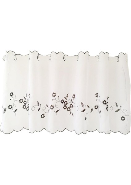 Işlemeli Tier Perde Valance Pencere Yarım Perdeler Cafe Ev Dekorasyon Gri 60X120 cm (Yurt Dışından) fiyatları