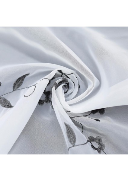 Işlemeli Tier Perde Valance Pencere Yarım Perdeler Cafe Ev Dekorasyon Gri 60X120 cm (Yurt Dışından) fırsatları