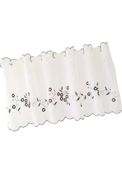 Işlemeli Tier Perde Valance Pencere Yarım Perdeler Cafe Ev Dekorasyon Gri 60X120 cm (Yurt Dışından) indirimleri
