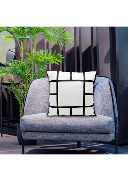 15.7X15.7 Inç Süblimasyon Boş Panel Yastık Kılıfı Kanepe Atmak Yastık Kapak 13 Izgaralar (Yurt Dışından)