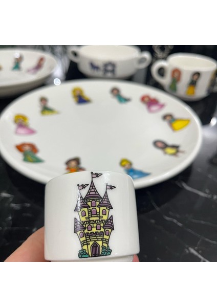 5 Parça Porselen Prenses Desenli Çocuk Yemek Takımı fiyatları