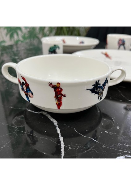 5 Parça Porselen Avengers Desenli Çocuk Yemek Takımı fırsatları