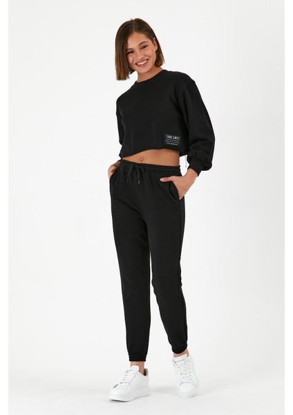 Kadın Crop Eşofman Takım Siyah fiyatları