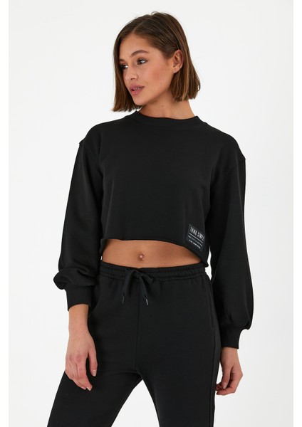 Kadın Crop Eşofman Takım Siyah indirimleri