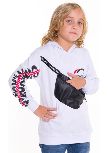 Erkek Çocuk Kapşonlu Cep Detaylı Sweatshirt 9-14 Yaş 14029