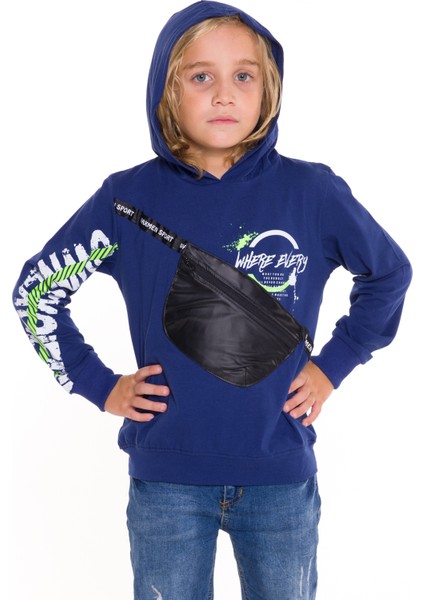 Erkek Çocuk Kapşonlu Cep Detaylı Sweatshirt 9-14 Yaş 14029 fiyatları