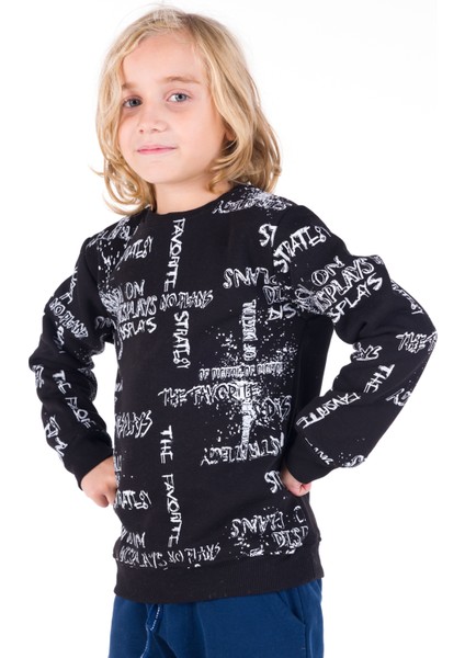 Erkek Çocuk Pano Baskılı Sweatshirt 9-14 Yaş 14024