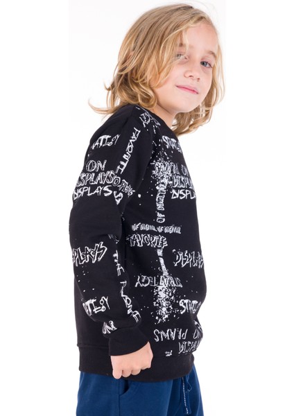 Erkek Çocuk Pano Baskılı Sweatshirt 9-14 Yaş 14024