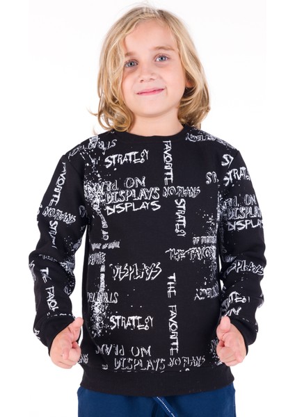 Erkek Çocuk Pano Baskılı Sweatshirt 9-14 Yaş 14024