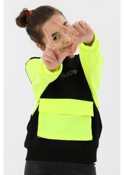 Kız Çocuk Oversize Cepli Sweatshirt 9-14 Yaş 13997