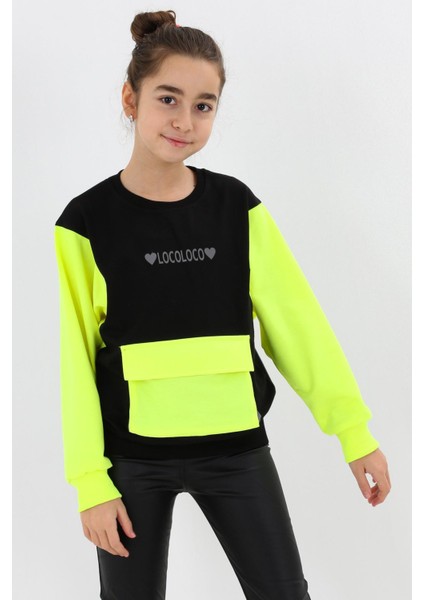 Kız Çocuk Oversize Cepli Sweatshirt 9-14 Yaş 13997