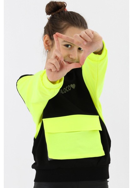 Kız Çocuk Oversize Cepli Sweatshirt 9-14 Yaş 13997