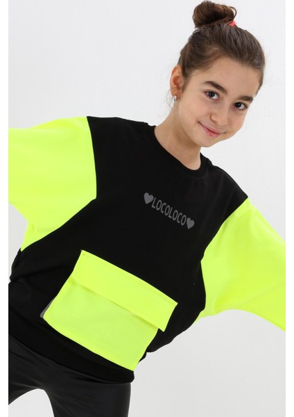 Kız Çocuk Oversize Cepli Sweatshirt 9-14 Yaş 13997