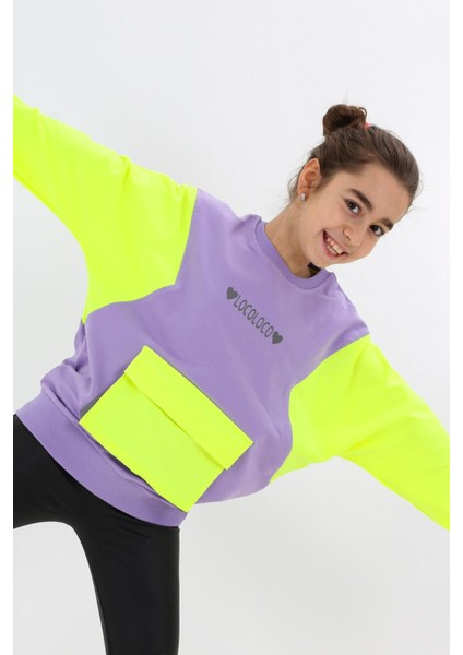 Kız Çocuk Oversize Cepli Sweatshirt 9-14 Yaş 13997
