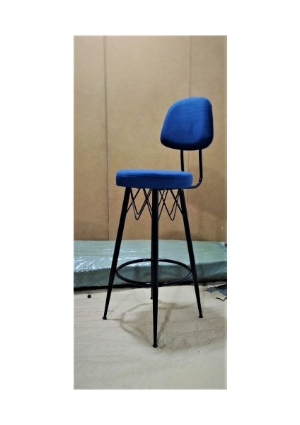 Yeni Tasarımı Ile Kumaş Döşeme 75 Cm. Oturumlu Metal Iskelet Konik Ayaklı Bar Taburesi.