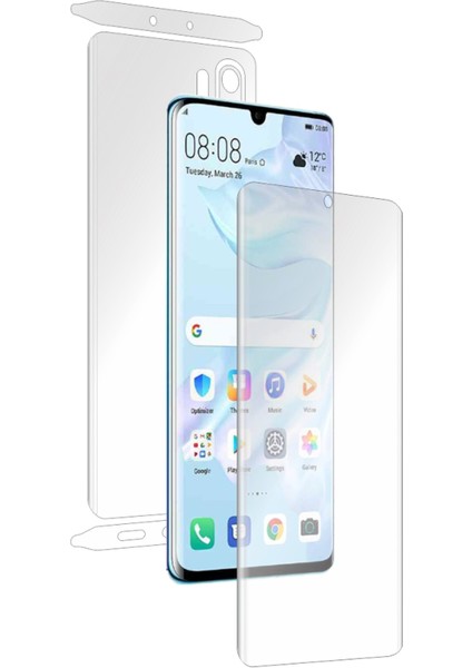 Huawei Nova 3E İle Uyumlu Ön-Arka 360 Fullbody Darbe Emici Kaplama ve Hd Ekran Koruyucu