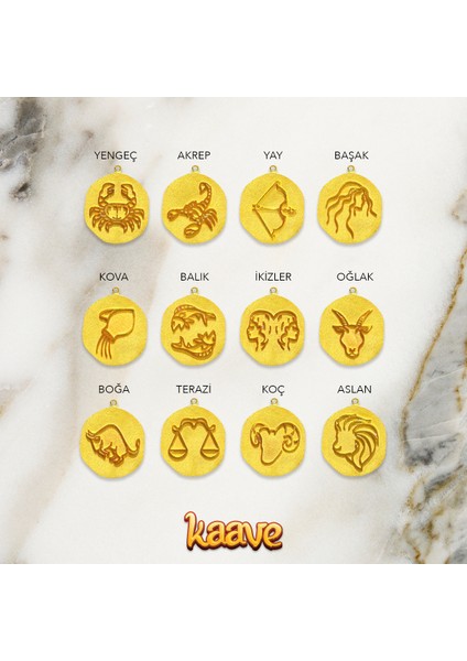 ’den 925 Ayar Gümüş & Antik Altın Kaplamalı Burç Kolyeleri-Yay modelleri