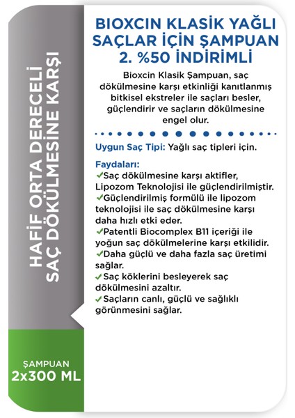 Klasik Yağlı Saçlar Şampuan 300 ml 2.si
