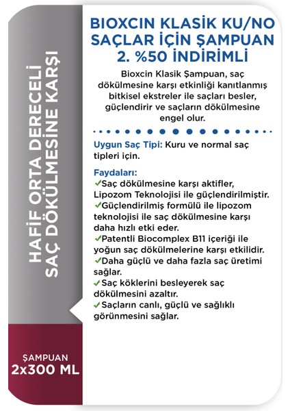 Klasik Kuru ve Normal Saçlar Için Şampuan 300 ml 2.si