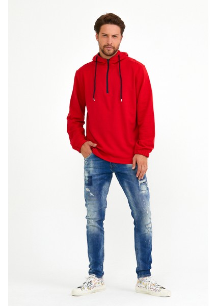 Süperlife Kapşonlu Yarım Fermuarlı Sweat SPR22SW170