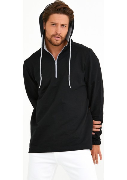 Süperlife Kapşonlu Yarım Fermuarlı Sweat SPR22SW170