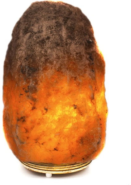 Naturel Gri Kil El Oyması Açma Kapama Düğmeli 3-4 kg Tuz Lambası Doğal Abajur Lamba
