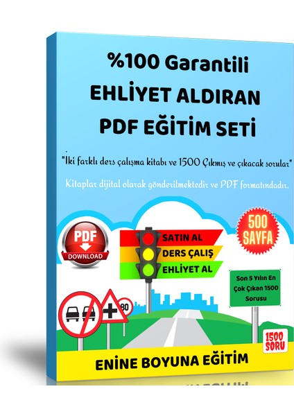 %100 Garantili Ehliyet Aldıran PDF Eğitim Seti