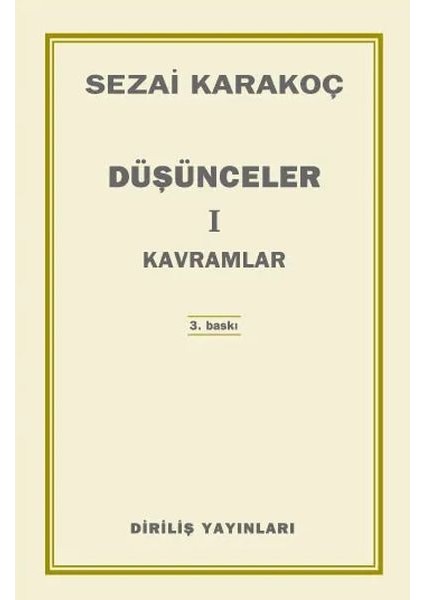 Düşünceler 1 Kavramlar - Sezai Karakoç