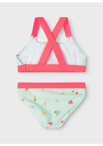 Name İt 13199651-Y Hızlı Kuruma Özellikli Antibakteriyel Desenli Açık Mavi Kız Çocuk Bikini Takım modelleri