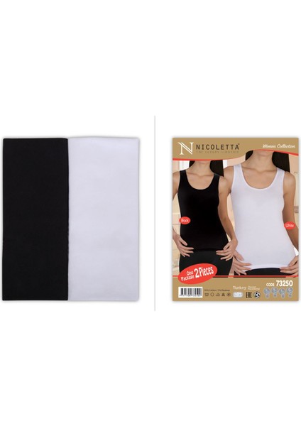 Mix Kadın Atlet Dantelli Geniş Askılı 2 Li Paket Likralı