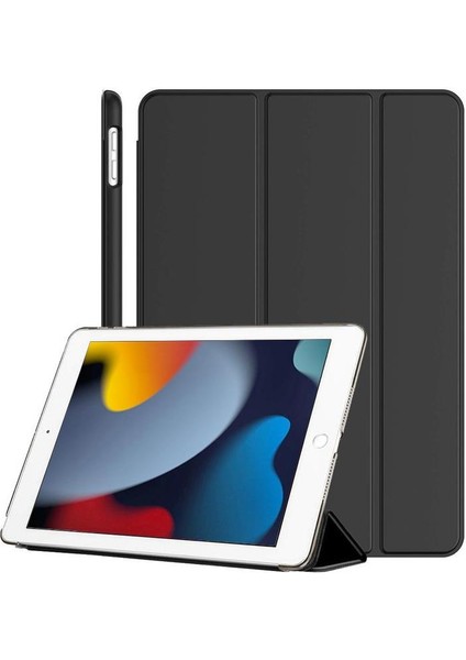 iPad 9.nesil 10.2 Inch Delüx Leather Standlı Kılıf - Siyah