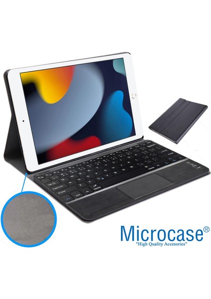 iPad 9.nesil 2021 10.2 Bluetooth Touchpad Klavye+Standlı Kılıf Bkk5