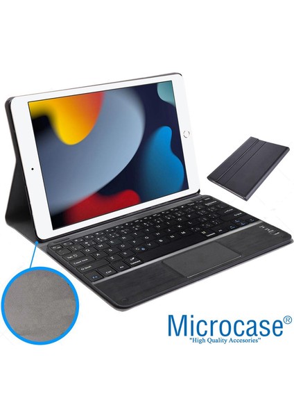 iPad 9.nesil 10.2 Bluetooth Touchpad Klavye+Mouse+Standlı Kılıf Bkk7