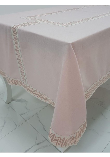 Antik Lüx Jakar Bordürlü Keten Kumaş Pudra Masa Örtüsü Dikdörtgen 160x230 cm - 1131 fırsatları