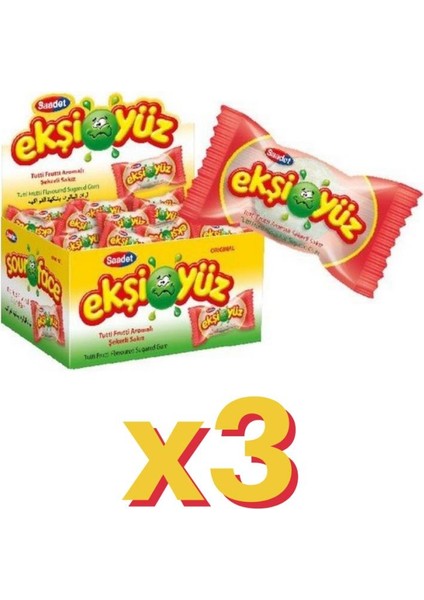 Ekşiyüz Sakız Tutti Fruitti Aromalı 3 x 100'lü
