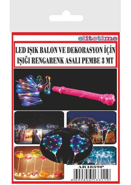 LED Işık Balon ve Dekorasyon pembe 5X300 cm