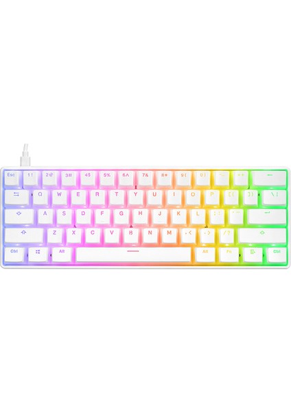 KB-R135 Parvus Beyaz Type-C Bağlantılı Rgb Puding Tuşlu Brown Switch Us Gaming Oyuncu Klavyesi